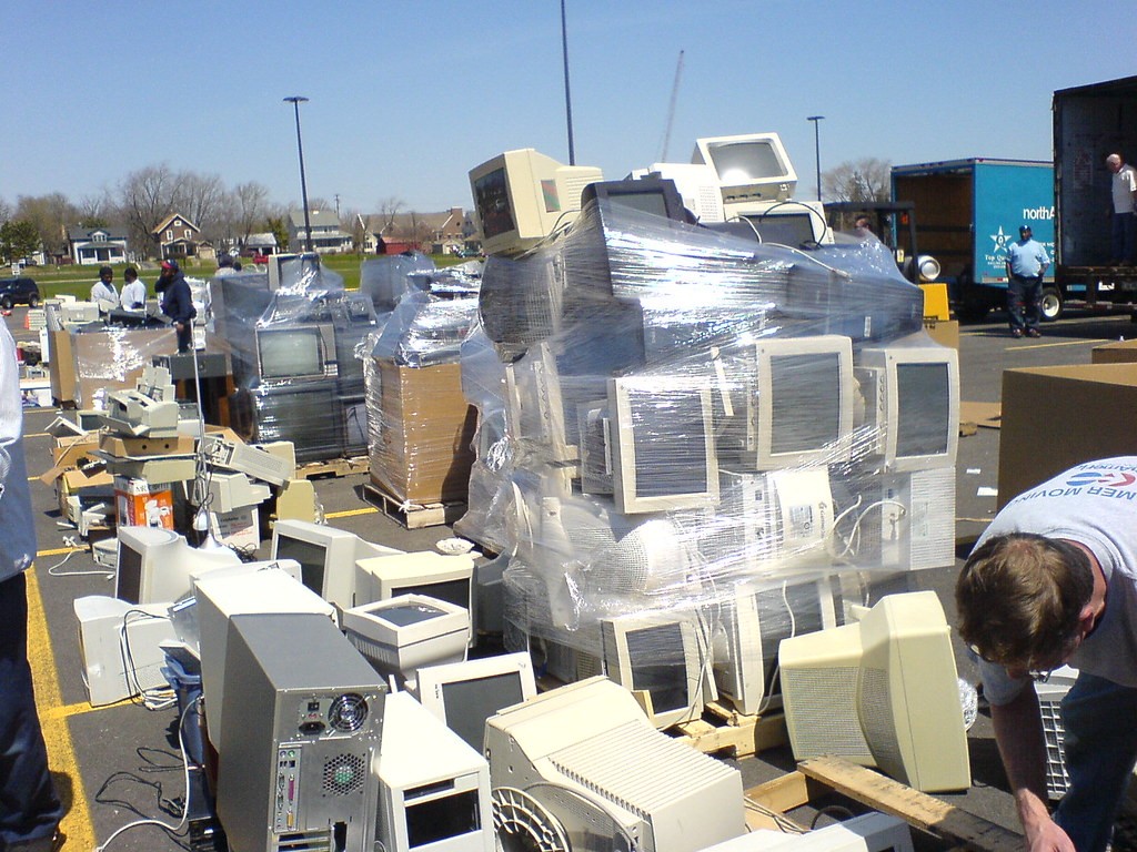 Electronics, monitors, computers, e-waste, commercial junk removal