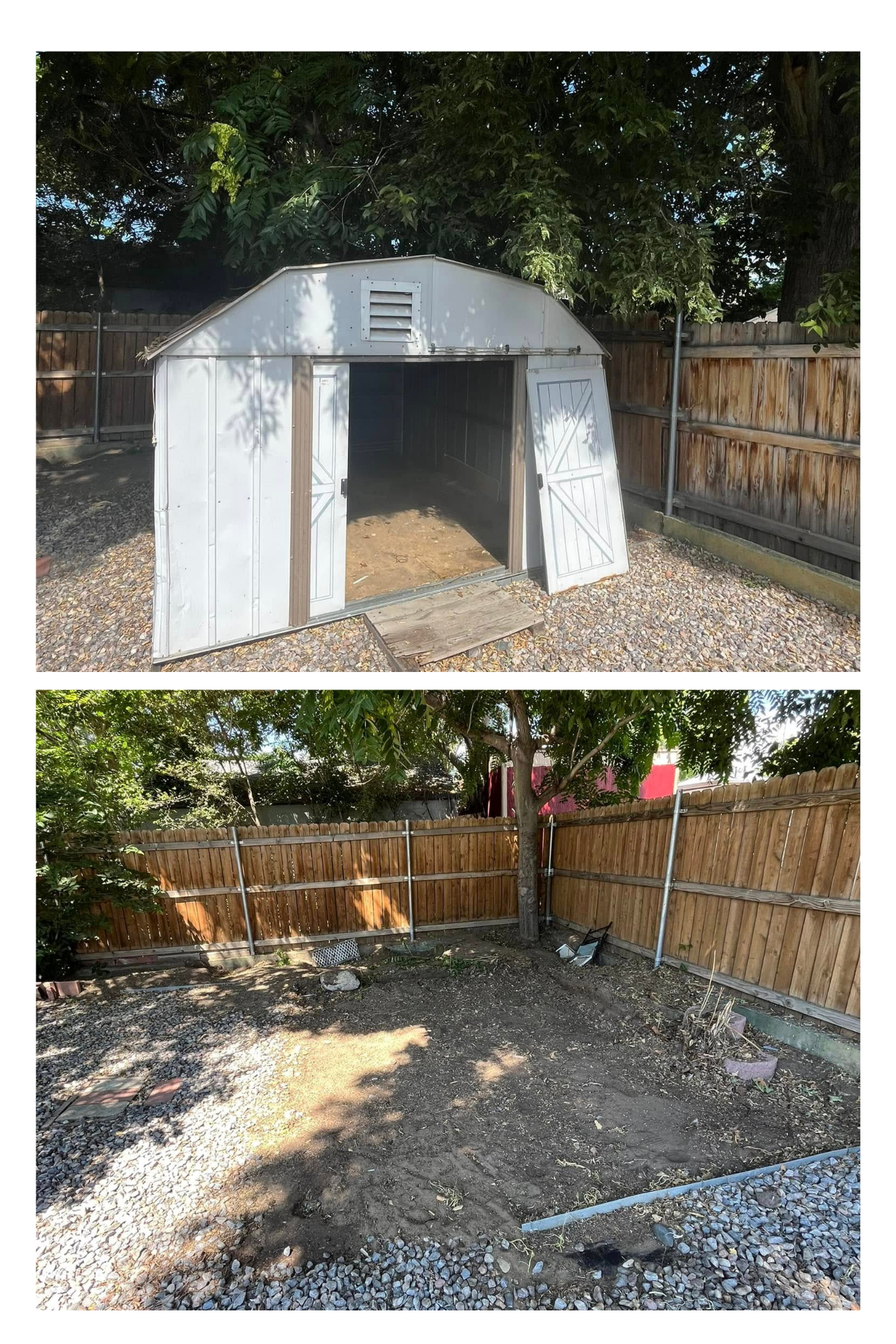 Before and after refrigerator removal in Longmont Colorado