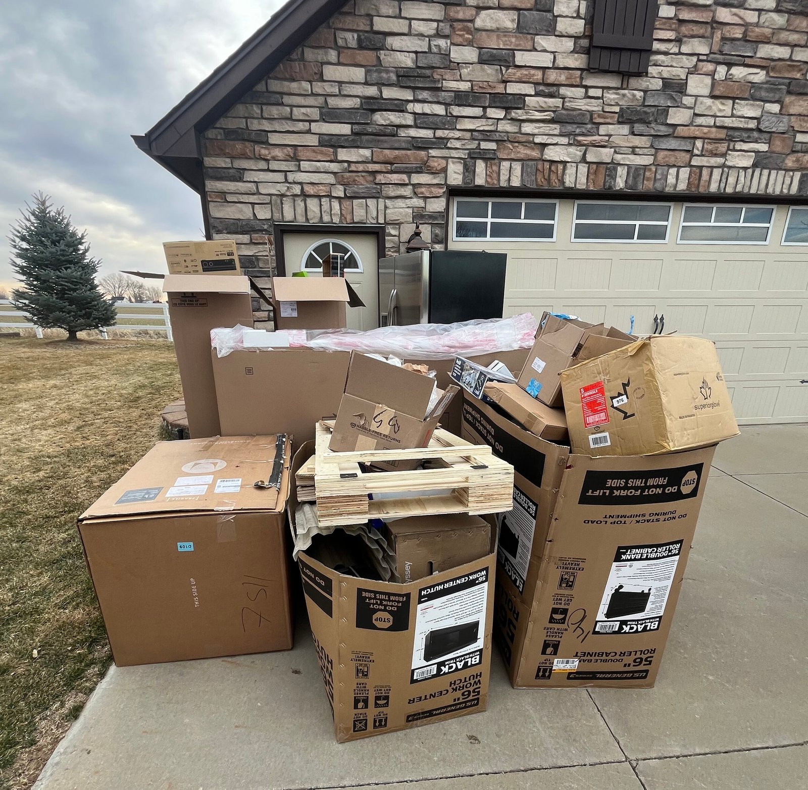 Before and after refrigerator removal in Longmont Colorado